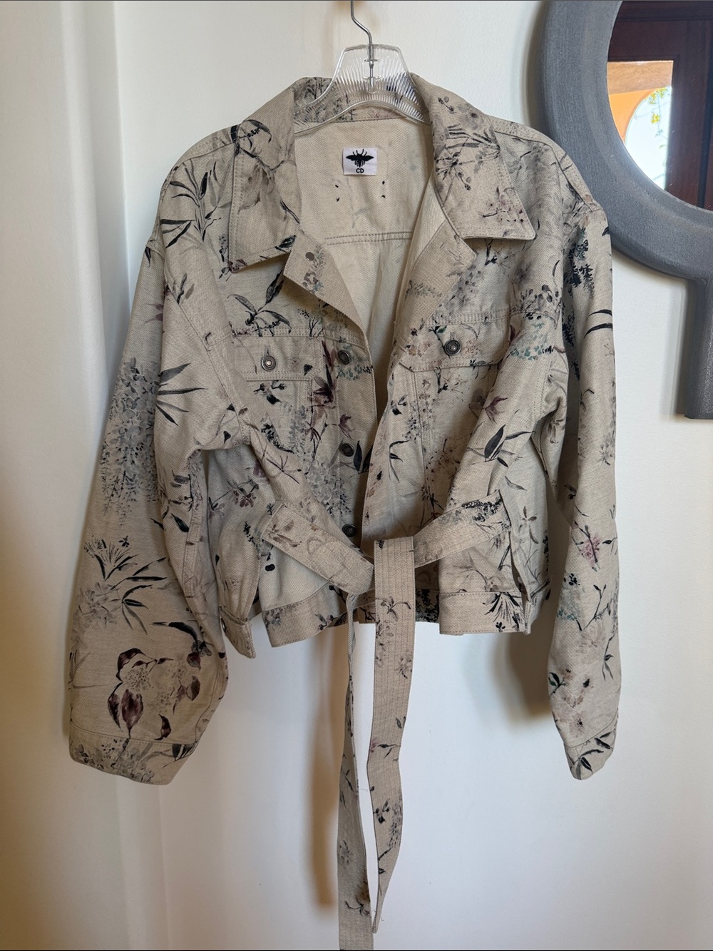 Dior Denim Floral Tie-Waist Jacket - Women
